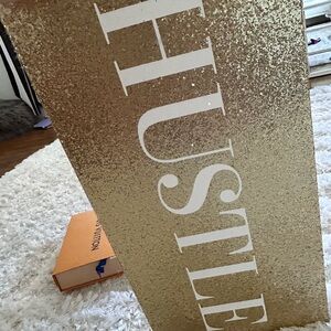 gold glittery hustle painting